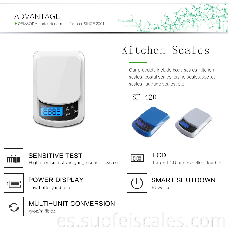 Escala electrónica de cocina de café con función de temporizador SF420